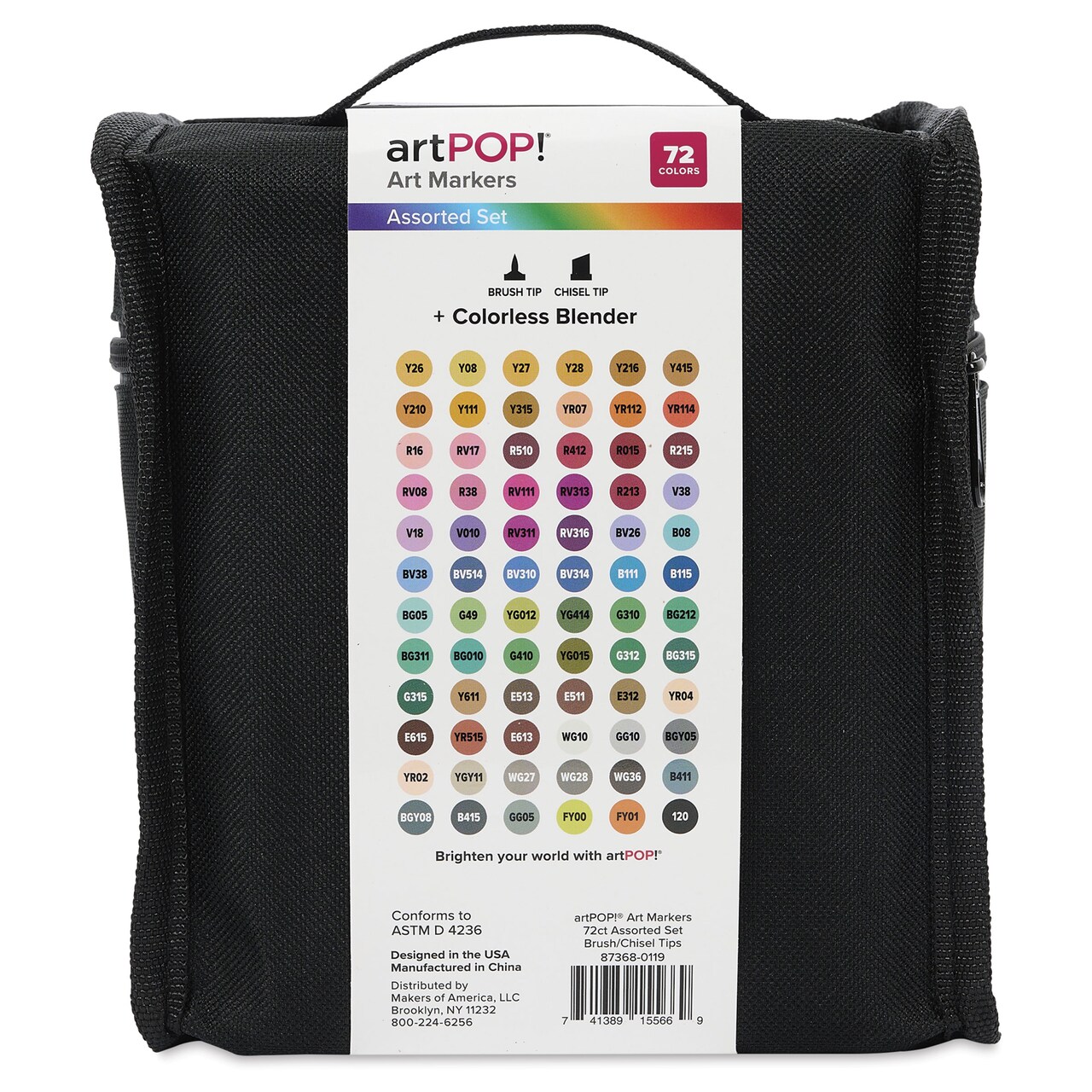 artPOP! Alcohol Marker – 72 Colors with Blender – Chisel & Brush Tip – Double Tipped Alcohol Marker Set, Alcohol-Based Ink for Adult Coloring, Manga, Illustration, Alcohol Sketch Marker Set
